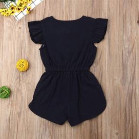 img 2 attached to 👗 Adorable Ruffled Jumpsuit for Toddler Girls - Perfect Summer Clothing at Jumpsuits & Rompers