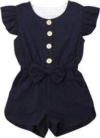 img 4 attached to 👗 Adorable Ruffled Jumpsuit for Toddler Girls - Perfect Summer Clothing at Jumpsuits & Rompers
