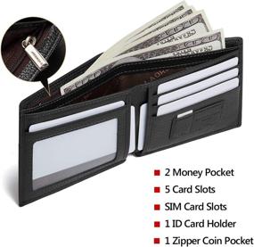 img 2 attached to LAORENTOU Leather Wallet Wallets Holder Men's Accessories best: Wallets, Card Cases & Money Organizers