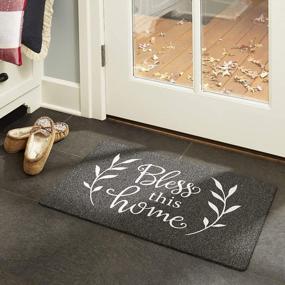 img 3 attached to Bless This Home Welcome Door Mat - Durable Natural Rubber, Non Slip Backing, Ultra Absorbent & Easy Clean | 18"X30" SoHome Indoor Door Mat