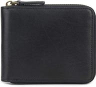 premium genuine leather rfid blocking zipper wallet with coin pocket - perfect gift for men. logo