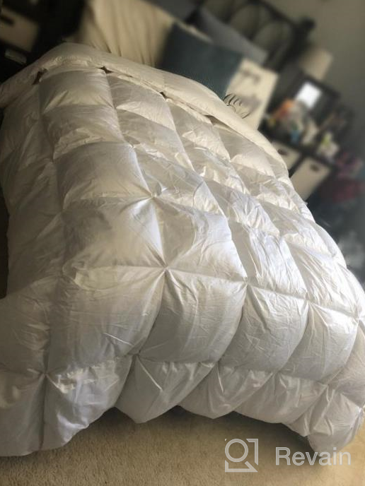 img 1 attached to Experience Ultimate Comfort With Puredown® Goose Down Comforter - Full/Queen Size, 800 Fill Power, 100% Cotton, Winter Oversized Duvet Insert, 700 Thread Count, Pinch Pleat Extra Warmth review by Benjamin Saric