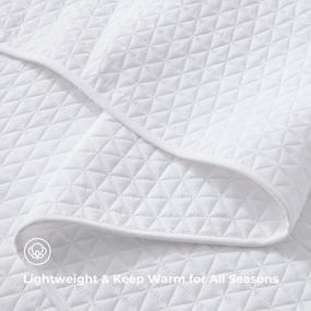 img 2 attached to VEEYOO Soft And Lightweight White Queen Size Quilt Set - Resistant To Wrinkles, Microfiber Bedspread, Suitable For All Seasons