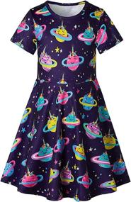 img 4 attached to RAISEVERN Toddler Dinosaurs Pattern Sleeve Girls' Clothing at Dresses