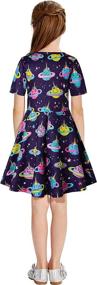 img 1 attached to RAISEVERN Toddler Dinosaurs Pattern Sleeve Girls' Clothing at Dresses