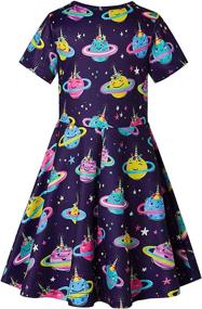 img 3 attached to RAISEVERN Toddler Dinosaurs Pattern Sleeve Girls' Clothing at Dresses