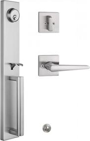 img 4 attached to TMC Handleset With Modern Knob And Mode,Handleset For Exterior And Front Door With Deadbolt In Silver Satin Nickel Finish MDHST (KEYED HANDLESET, Brushed Nickel)