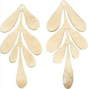 img 4 attached to DIY Jewelry Making Charms: Set Of 20 Leaf Shaped Pieces, 18K Gold Plated Brass For Necklaces And Bracelets By DanLingJewelry
