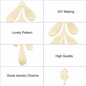 img 2 attached to DIY Jewelry Making Charms: Set Of 20 Leaf Shaped Pieces, 18K Gold Plated Brass For Necklaces And Bracelets By DanLingJewelry