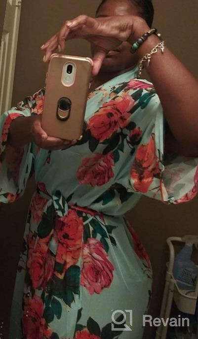 img 1 attached to BABEYOND Kimono Robe Plus Size Long Floral Satin Robes Plus Size Kimono Cover Up Loose Cardigan Top Bachelorette Party Robe review by Madison Dickinson