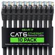 10-pack gearit cat 6 ethernet cable - 20 feet black patch cable for network, internet, and ethernet connections logo