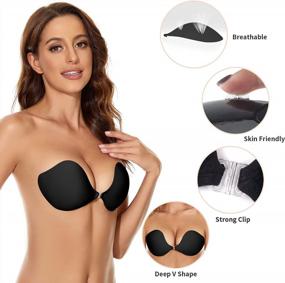 img 2 attached to Silicone Push-Up Invisible Bra With Nipple Covers: Loxoto Sticky Adhesive Backless Strapless Bra For Women