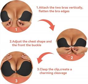 img 1 attached to Silicone Push-Up Invisible Bra With Nipple Covers: Loxoto Sticky Adhesive Backless Strapless Bra For Women