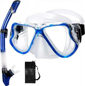 img 4 attached to Snorkeling Gear For Adults Teenager With Swim Fins, Anti-Fog Snorkel Mask, Panoramic View Driving Mask, Anti-Leak Dry Snorkel Set And Adjustable Flippers Scuba Gear For Lap Swimming With Travel Bag