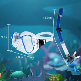 img 3 attached to Snorkeling Gear For Adults Teenager With Swim Fins, Anti-Fog Snorkel Mask, Panoramic View Driving Mask, Anti-Leak Dry Snorkel Set And Adjustable Flippers Scuba Gear For Lap Swimming With Travel Bag