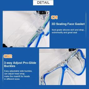 img 1 attached to Snorkeling Gear For Adults Teenager With Swim Fins, Anti-Fog Snorkel Mask, Panoramic View Driving Mask, Anti-Leak Dry Snorkel Set And Adjustable Flippers Scuba Gear For Lap Swimming With Travel Bag