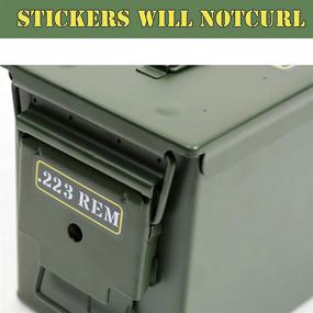 img 1 attached to 🔫 Aolamegs Ammo Can Vinyl Sticker Set - Decal Labels for Cans, Cases, Boxes - .22LR, .223, .308, 9MM, .380, .45, 5.56, 7.62, 12GA, 300BLK (Pack of 20)