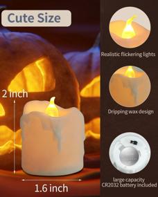 img 3 attached to 🕯️ LOGUIDE LED Flameless Votive Candles with Timer - Halloween Decoration Candle, Pack of 12