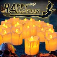 🕯️ loguide led flameless votive candles with timer - halloween decoration candle, pack of 12 логотип