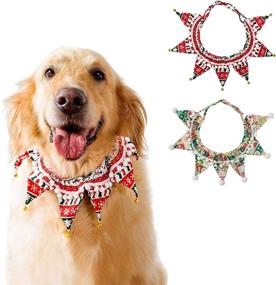 img 4 attached to HIPIPET Costume Holiday Puppies Bandana Cats