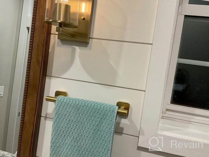 img 1 attached to 16" SUS304 Stainless Steel Brushed Gold Towel Bar - Rust Proof Bathroom Kitchen Cloth Holder review by Joel Payne