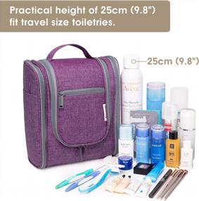 img 1 attached to Medium Narwey Hanging Travel Organizer Bag For Cosmetics And Toiletries - Purple, For Men And Women