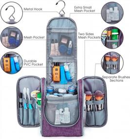 img 3 attached to Medium Narwey Hanging Travel Organizer Bag For Cosmetics And Toiletries - Purple, For Men And Women