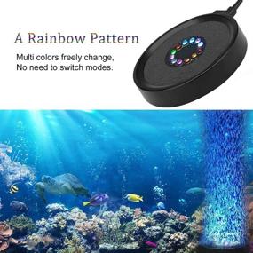 img 2 attached to 🐠 Aliyeah LED Fish Tank Air Bubbler Light with 6 Auto Color Changing Aquarium Bubbling Stone Disk (4 Inches Diameter)