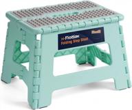 🪜 flottian 9" portable folding step stool for adults and kids – supports up to 300 lbs, non-slip compact plastic foldable stool with handle for bathroom, bedroom, kitchen (teal) logo