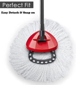 img 1 attached to EasyWring Spin Mop Refills - 4 Pack Replacement Heads with Rotating Base - Compatible with Ocedar Mop - 100% Microfiber - Deep Cleaning - Machine Washable & Easy to Replace