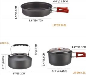 img 2 attached to Набор посуды для кемпинга на 24 предмета - легкие кухонные принадлежности для горного похода и пикника для всей семьи.