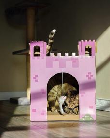 img 3 attached to 🏰 Midlee Pink Castle Cat Scratcher House: The Perfect Interactive Retreat for Your Feline Friend