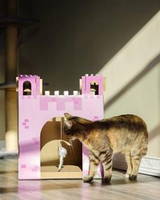 img 1 attached to 🏰 Midlee Pink Castle Cat Scratcher House: The Perfect Interactive Retreat for Your Feline Friend