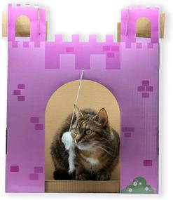 img 2 attached to 🏰 Midlee Pink Castle Cat Scratcher House: The Perfect Interactive Retreat for Your Feline Friend