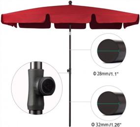 img 3 attached to Stay Cool And Protected With AMMSUN Rectangular Patio Umbrella - 6.5 X 4.2Ft, Steel Pole And Ribs, Push Button Tilt, Maroon