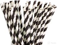 🌿 200 pack biodegradable paper straws with black and white striped design, 8.25" high-quality multicolored straws for everyday, birthdays, baby showers, weddings, and anniversaries – long-lasting durability by durahome logo