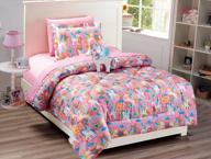 🦄 elegant home multicolor unicorn 6 piece comforter bedding set for girls / kids bed in a bag - pink purple white blue orange with sheet set and decorative toy pillow no. pony (twin) logo