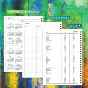 img 2 attached to 2023 Planner, Weekly Monthly Planner With Tabs, Hardcover, Elastic Closure, Inner Pocket, Daily Agenda Organizer & Calendar, 8.5" X 6.4", Watercolor Green And Gold