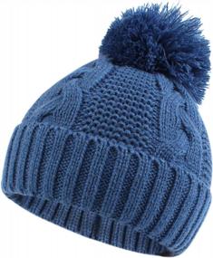 img 4 attached to Зимняя детская шапка Twist с помпоном - теплая вязаная шапочка для мальчиков и девочек
