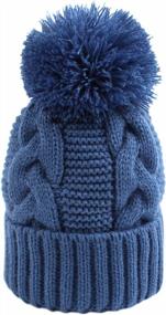 img 3 attached to Зимняя детская шапка Twist с помпоном - теплая вязаная шапочка для мальчиков и девочек