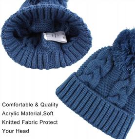 img 2 attached to Зимняя детская шапка Twist с помпоном - теплая вязаная шапочка для мальчиков и девочек