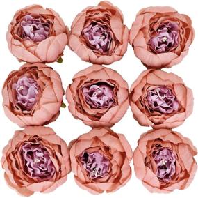img 2 attached to 10 Pack 3" Dusty Rose Silk Peony Flower Heads - Perfect For DIY Wedding, Bouquets, Centerpieces & Wreaths