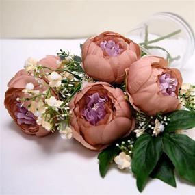 img 4 attached to 10 Pack 3" Dusty Rose Silk Peony Flower Heads - Perfect For DIY Wedding, Bouquets, Centerpieces & Wreaths