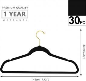 img 3 attached to Organize Your Wardrobe In Style With MIZGI'S 30-Pack Premium Velvet Hangers: Heavy-Duty, Non-Slip, Slimline, Space-Saving Clothes Hangers With Gold Hooks