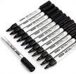 12-pack black chisel tip medium point waterproof & smear proof permanent markers with aluminum barrels and quick drying ink - zeyar logo
