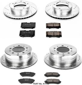 img 2 attached to Enhanced Performance: Power Stop K1133 Front & Rear Z23 Carbon Fiber Brake Pads with Drilled & Slotted Brake Rotors Kit