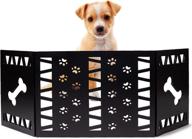 versatile free standing pet gate: perfect for small dogs, stairs, doorways | adjustable width 23.5-47 inch, height 18.75 inch логотип