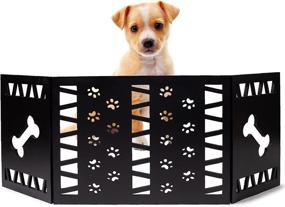 img 4 attached to Versatile Free Standing Pet Gate: Perfect for Small Dogs, Stairs, Doorways | Adjustable Width 23.5-47 inch, Height 18.75 inch