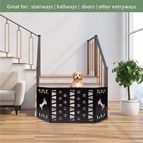 img 2 attached to Versatile Free Standing Pet Gate: Perfect for Small Dogs, Stairs, Doorways | Adjustable Width 23.5-47 inch, Height 18.75 inch