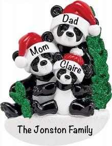 img 4 attached to 2022 Unique Family Christmas Ornaments - Polyresin Panda Bear Family Ornament - Personalized Family Of 3 Decoration - Ideal Gifts For Mom, Dad, Kids, Grandma, Grandpa - Long-Lasting Family Décor